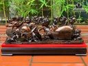 Tượng Phật Di Lặc Ngũ Phúc Gỗ Mun Cao 25 Ngang 68 Sâu 15 (cm)