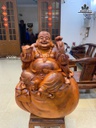 Tượng Phật Di Lặc Ngồi Bao Tiền Gỗ Hương Cao 89 Ngang 70 Sâu 50 (cm) - 155kg