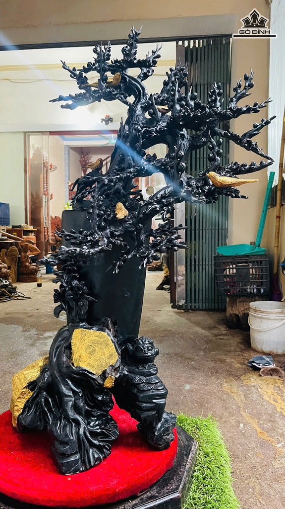 Bình Hoa Gỗ Mun Cao 108 Ngang 68 Sâu 50 (cm)