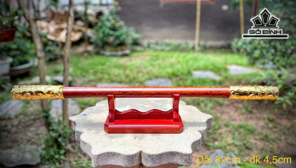 Gậy Như Ý Gỗ Hương Sần ( Chun Hương) Dài 82 Đường Kính 4,5 (cm)