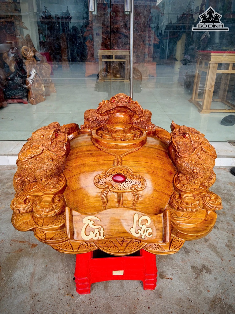 Tam Cóc Trấn Chum Tiền Gỗ Ngọc Am Cao 28 Ngang 50 Sâu 43 (cm)