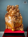 Tượng Phật Di Lặc Ngũ Phúc Gỗ Nu Hương Cao 92 Ngang 61 Sâu 34 (cm)