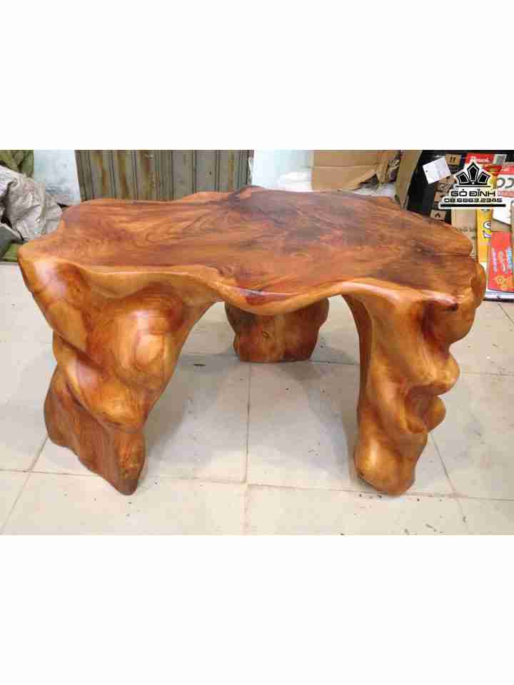 Đôn Gốc Cây Gỗ Gõ Đỏ ( Cate )  Cao 42 Mặt 73-45 (cm)