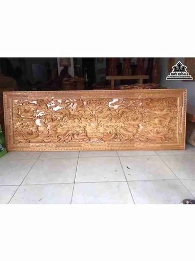 Tranh Cửu Long gỗ pơ mu  rộng 78 dài 1m98 dày 4.5 (cm)