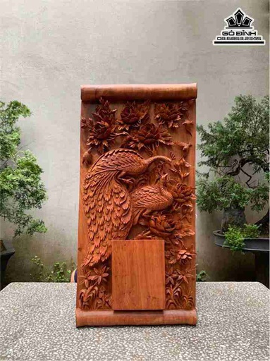 Đốc Lịch Phu Thê Gỗ Hương  Cao 83 Ngang 42 Sâu 6 (cm)