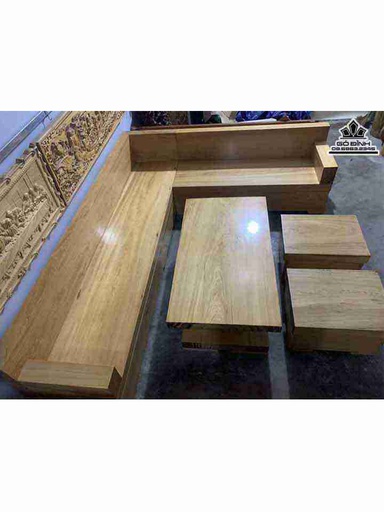 Bộ Bàn Ghế Sofa Chữ L Gỗ Pơ Mu  Dài 250 (cm)