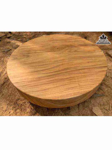 Mặt Bàn Nguyên Khối Gỗ Gõ Vàng Nam Phi  Đường Kính 140 Dày 18 (cm)
