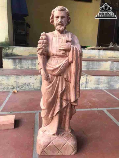 Tượng Thánh Giuse Gỗ Hương  Cao 40 (cm)