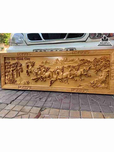 Tranh Mã Đáo Thành Công Gỗ Pơ Mu  Rộng 40 Ngang 120 Dày 5 (cm)
