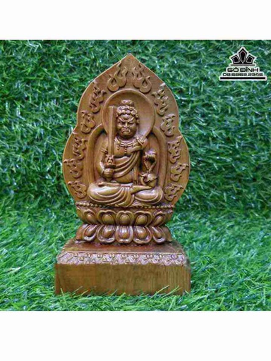 Tượng Bất Động Minh Vương Để Xe Gỗ Bách Xanh  Cao 15 (cm)