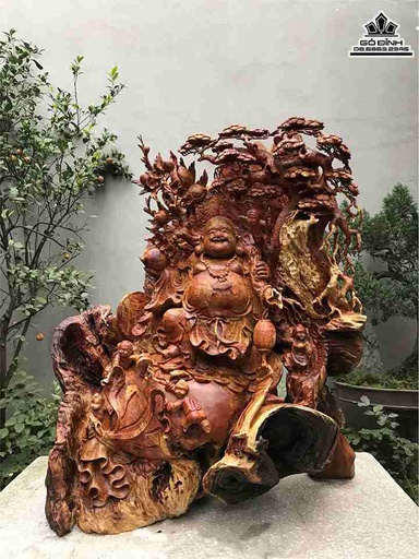 Tượng Phật Di Lặc Gỗ Sụn Hương  Cao 110 Ngang 85 Sâu 52 (cm)