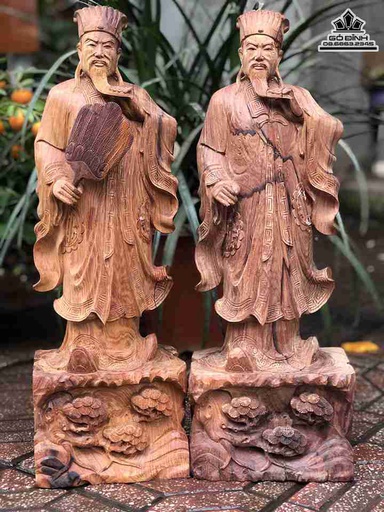 Tượng Không Minh Gỗ Cẩm  Cao 50 Ngang 17 Sâu 12 (cm)