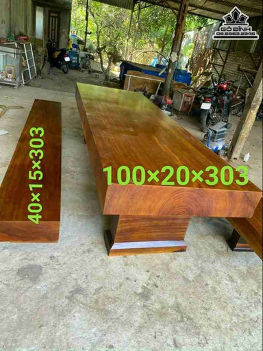 Bộ Bàn ghế K3 Gỗ Lim Việt  Bàn 100x20x303 Ghế 40x15x303 (cm)