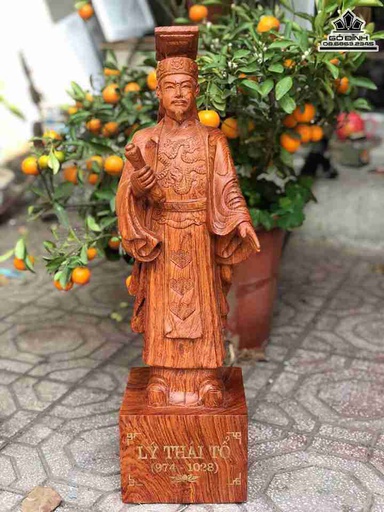 Tượng Lý Thái Tổ Gỗ Hương Đá  Cao 60 Ngang 19 Sâu 15 (cm)