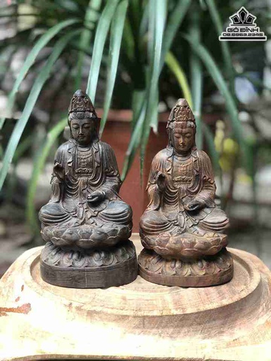 Tượng Phật Bà Gỗ Trắc  Cao 16 Đường Kính 8 (cm)