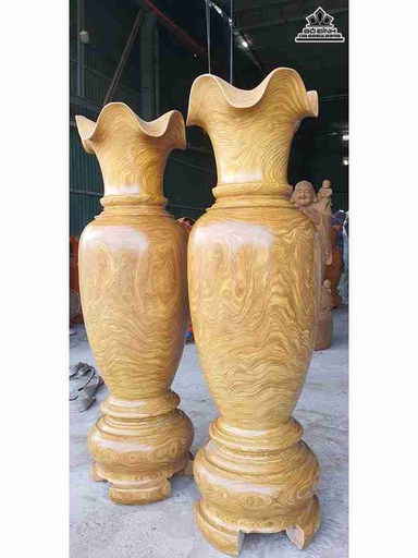 Cặp Lục Bình Gỗ Cẩm Vàng  Cao 220 Đường Kính 68 (cm)
