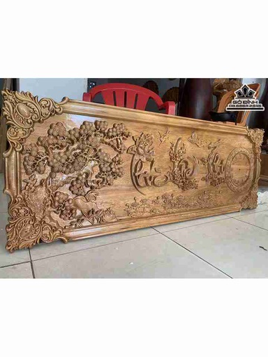 Tranh Đồng Hồ Gỗ Pơ Mu  Cao 45 Ngang 120 Dày 4 (cm)