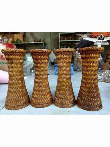 Cặp Lọ Hoa Gỗ Bách Xanh  Cao 25 (cm)