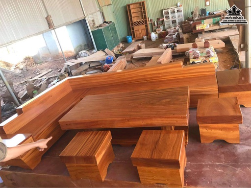Bộ Bàn Ghế Phòng Khách Chữ  L Gỗ Lim