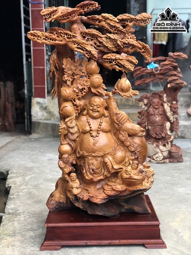 Tượng Phật Di Lặc Gỗ Hương Việt Cao 123 Ngang 80 Sâu 50 (cm)