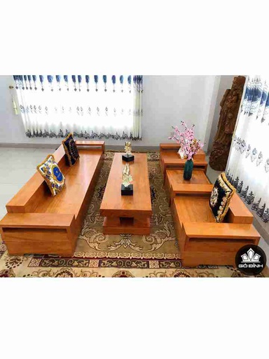 Bộ Sofa Phòng Khách Chữ H Gỗ Gõ Đỏ Nam Phi