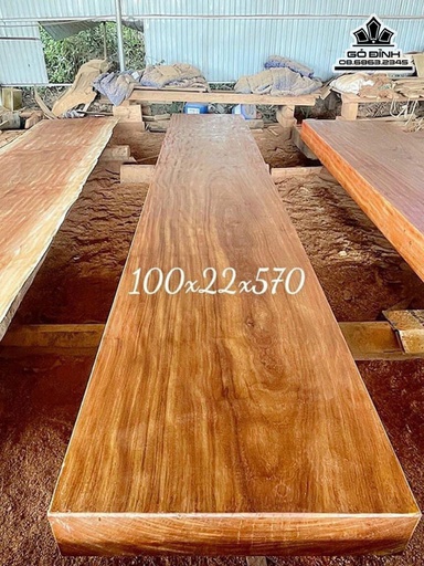 Mặt Bàn Nguyên Khối Gỗ Cẩm Hồng Dài 570 Rộng 100 Dày 22 (cm)