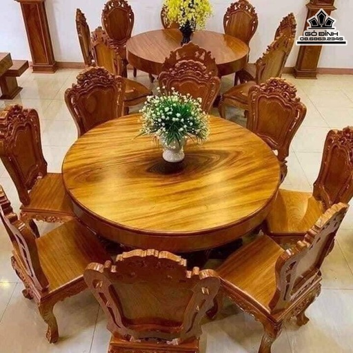 Bộ Bàn Ghế Hoàng Gia Gỗ Gõ Bàn Đường Kính 150 (cm)