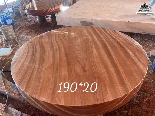 Mặt Bàn Tròn Gỗ Gõ Đường Kính 190 Dày 20 (cm)