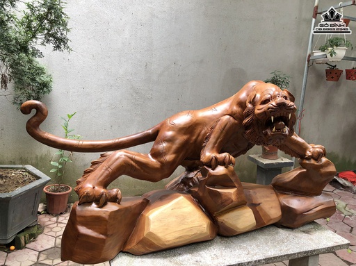 Tượng Hổ Gỗ Ngọc Am Cao 82 Ngang 150 Sâu 72 (cm)