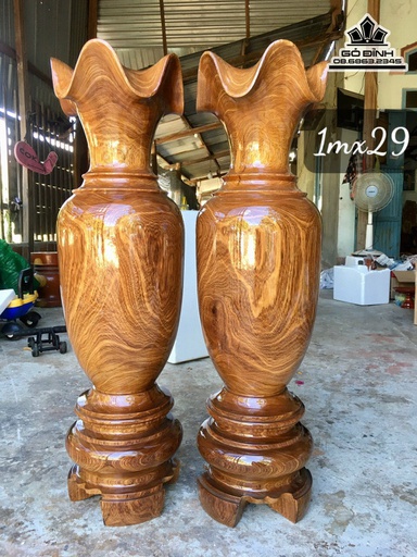 Cặp Lục Bình Gỗ Ké Cao 100 Đường Kính 29 (cm)