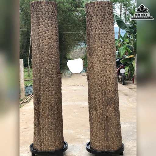 Cặp Trụ Gỗ Trầm Hương Cao 160 Đường Kính 33 (cm)