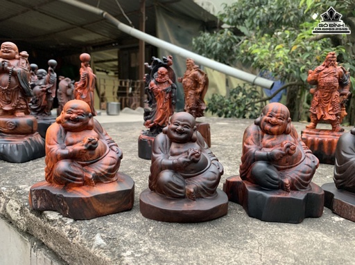 Tượng Phật Di Lặc Gỗ Trắc Cao 11 Ngang 9 Sâu 7 (cm)