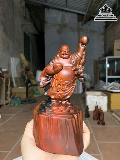 Tượng Phật Di Lặc Gỗ Trắc Cao 19 Ngang 10 Sâu 6 (cm)