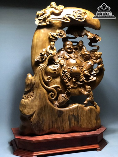 Tượng Phật Di  Lặc Ngũ Phúc Ngự Cung Trăng Cao 99 Ngang 60 Sâu 24 (cm)