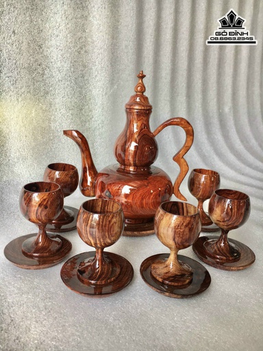 Bộ Ấm Chén Gỗ Cẩm