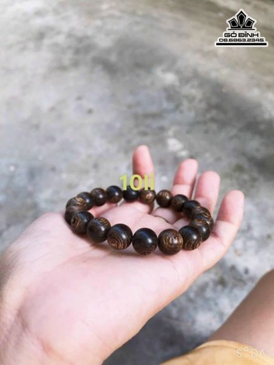 Vòng Tay Hạt Tròn Gỗ Trầm Hương Sánh Chìm 10 Li