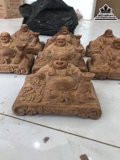 Tượng Phật Di Lặc Vạn Sự Như Ý Gỗ Ngọc Am Cao 9 Ngang 15 (cm)