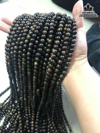 Vòng Hạt Tròn Gỗ Trầm Hương Sánh Chìm 8 Li 108 Hạt