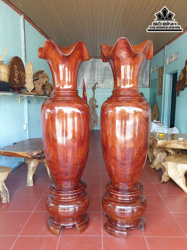 Cặp Lục Bình Gỗ Lim Cao 178 Đường Kính 50 (cm)