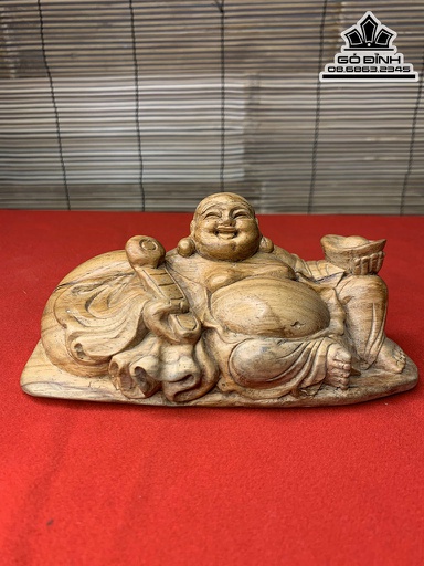 Tượng Phật Di Lặc Để Xe  Gỗ Sưa Cao 7 Ngang 15.5 Sâu 7 (cm)