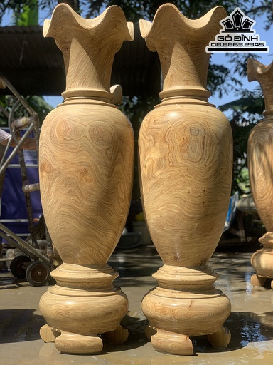 Cặp Lục Bình Gỗ Cẩm Vàng Cao 155 Đường Kính 44 (cm)Số 16