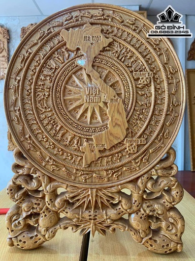 Trống Rồng Gỗ Pơ Mu Cao 52 Đường Kính 40 (cm)