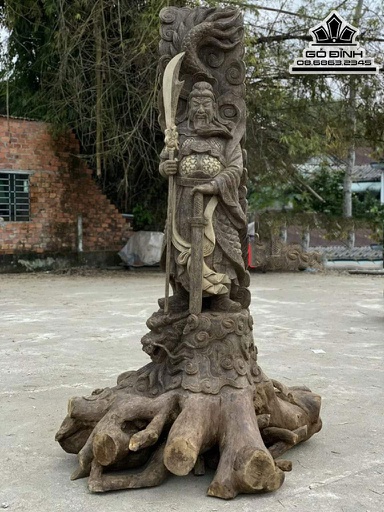 Tượng Quan  Công Gỗ Trầm Hương Cao 220 Ngang 138(cm)