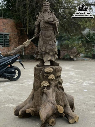 Tượng Quan  Công Gỗ Trầm Hương Cao 190 Ngang 110 (cm)