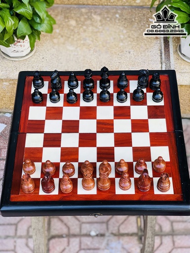 Bộ Bàn Cờ Vua Gỗ Hương Mặt 40 Dày 3 (cm)