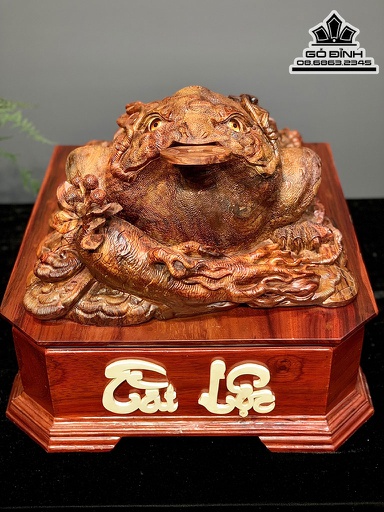 Tượng Cóc Thiềm Thừ Gỗ Sưa Cao 42 Ngang 46 Sâu 50 Cả Kỷ 60 (cm)