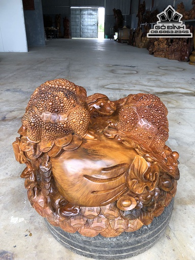 Tượng Tam Cóc Chấn Bình Gỗ Ngọc Am Cao 46 Ngang 72 Sâu 60 (cm)