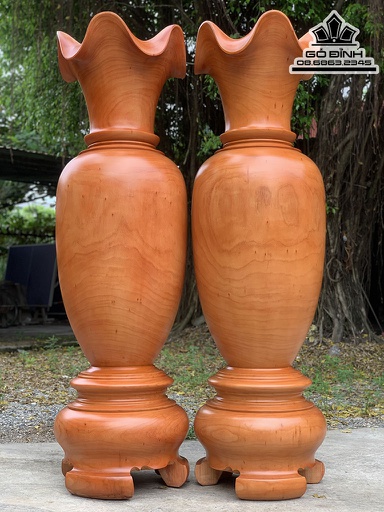 Cặp Lục Bình Gỗ Hương Đỏ Cao 190 Đường Kính 56 (cm) Số 11