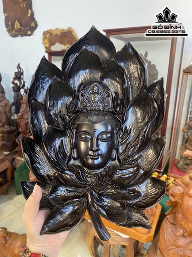 Diện Phật Bà Gỗ Mun Cao 36 Ngang 24 Dày 4 (cm)