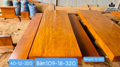 Bộ Bàn Ghế K3 Gỗ Gõ Dài 320 Rộng 109 Dày 18 (cm)